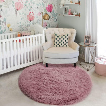 DEEP SLEEP EVERY NIGHT Round Fur Rug for Bedroom, Fluffy Circle Rugs for Kids Room, Furry Carpet for Teen Girls Room, Non-Slip Shaggy Circular Rug Plush Rug