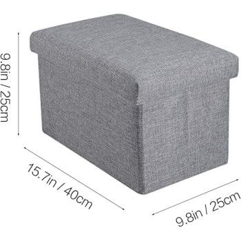 DEEP SLEEP EVERY NIGHT Storage Ottoman Folding Storage Ottoman Cube Footrest Seat,Space Saving Foldable Storage Ottoman Boxes Padded 40 x 25 x 25 cm - MD-31772 (Brown)