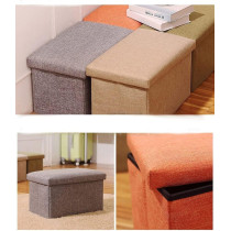 DEEP SLEEP EVERY NIGHT Storage Ottoman Folding Storage Ottoman Cube Footrest Seat,Space Saving Foldable Storage Ottoman Boxes Padded 40 x 25 x 25 cm - MD-31772 (Brown)