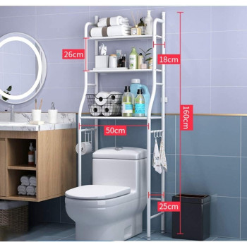 DEEP SLEEP EVERY NIGHT Toilet Storage Rack, 3-tier Bathroom Storage Shelf, Over The Bathroom Shelf Organizer Stand, High Capacity, Bathroom Space Saving Shelf