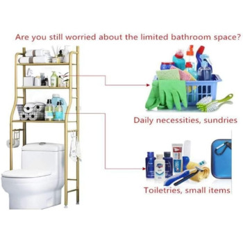 DEEP SLEEP EVERY NIGHT Toilet Storage Rack, 3-tier Bathroom Storage Shelf, Over The Bathroom Shelf Organizer Stand, High Capacity, Bathroom Space Saving Shelf