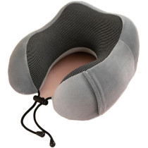 DEEP SLEEP EVERY NIGHT Travel Pillow Pure Memory Foam Neck Pillow,Airplane Sleeping Best Neck&Head Support for Travel, Home&Office Use (Gray)
