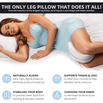 DEEP SLEEP EVERY NIGHT Ultra Soft Memory Foam Knee Pillow for Pain Relief/Orthopedic Leg Pillow Designed for Side Sleepers, Leg, Pregnancy, Back, Hip Pain with Washable Cover