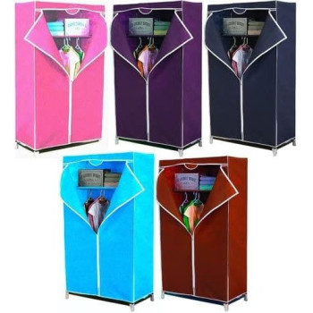 Deep Sleep Fabric Portable Small Wardrobe With Zip Clouser