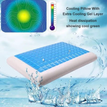 Deep Sleep Gel Memory Foam Cooling Pillows Stomach Sleepers, Orthopedic Neck & Back Support for A Relaxed Sleeping Experience, Medium-Plush Feel 1-Pack