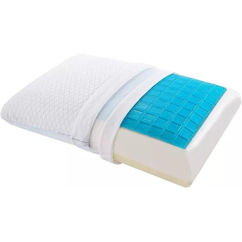 Deep Sleep Gel Memory Foam Cooling Pillows Stomach Sleepers, Orthopedic Neck & Back Support for A Relaxed Sleeping Experience, Medium-Plush Feel 1-Pack
