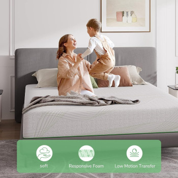 Deep Sleep Gel Premium Quality 10 Inch Cooling Gel Memory Foam Mattress with Airflow Channel Foam for Breathability with Medium Firm Support (Queen - W150 x L200 cm)