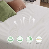 Deep Sleep Gel Premium Quality 10 Inch Cooling Gel Memory Foam Mattress with Airflow Channel Foam for Breathability with Medium Firm Support (Super King - W200 x L210)