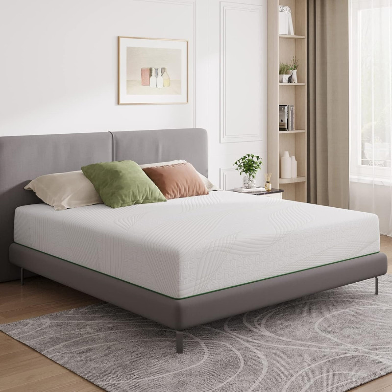Deep Sleep Gel Premium Quality 10 Inch Cooling Gel Memory Foam Mattress with Airflow Channel Foam for Breathability with Medium Firm Support (Super King - W200 x L210)