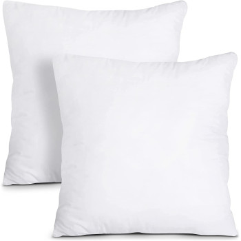 Deep Sleep Luxury Cushion Filler, Decorative Pillow Inserts (Pack of 2, White) - Square Indoor Bed and Couch Pillows - Hollowfibre Cushion Fillers (Pack of 2, 65 x 65 cm)
