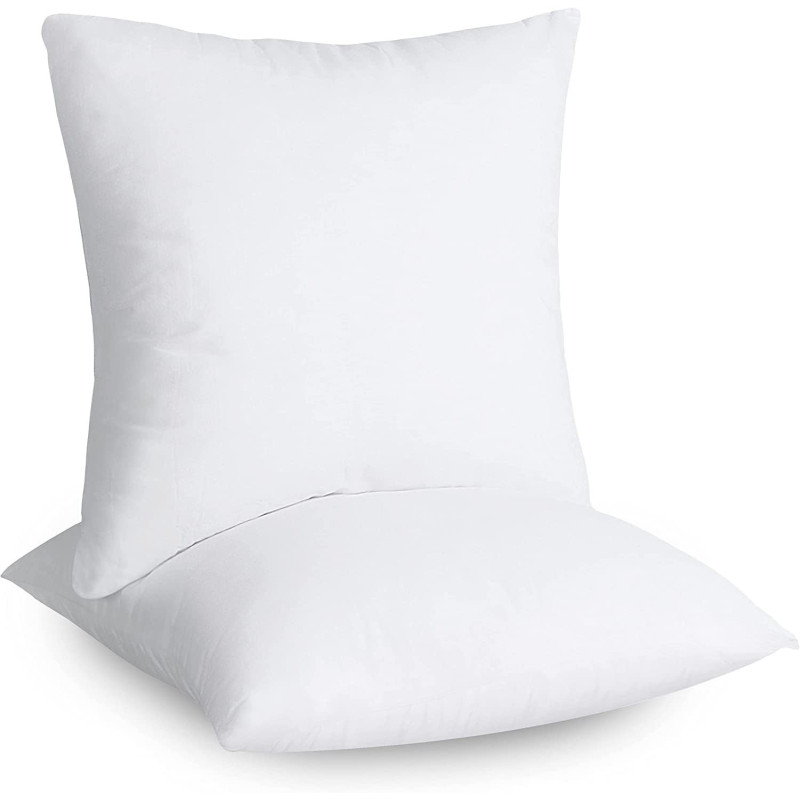 Deep Sleep Luxury Cushion Filler, Decorative Pillow Inserts (Pack of 2, White) - Square Indoor Bed and Couch Pillows - Hollowfibre Cushion Fillers (Pack of 8, 35 x 35 cm)
