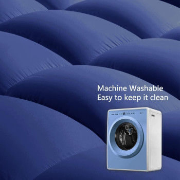 Deep Sleep Mattress Topper Soft Comfort White 500gsm (Dark Blue, Double Size -W120 x L200 cm)