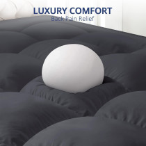 Deep Sleep Mattress Topper Soft Comfort White 500gsm (Gray, King Size - W180 x L200 cm)
