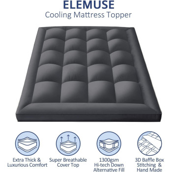 Deep Sleep Mattress Topper Soft Comfort White 500gsm (Gray, Single Size - W 90 x L 200 cm)