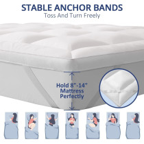 Deep Sleep Mattress Topper Soft Comfort White 500gsm (Super King Size - W 200 x L 200 cm)