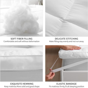 Deep Sleep Mattress Topper Soft Comfort White 500gsm (Super King Size - W 200 x L 200 cm)