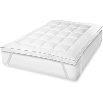 Deep Sleep Mattress Topper Soft Comfort White 500gsm (White, Double Size -W120 x L200 cm)