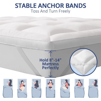 Deep Sleep Mattress Topper Soft Comfort White 500gsm (White, Double Size -W120 x L200 cm)