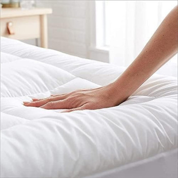 Deep Sleep Mattress Topper Soft Comfort White 500gsm (White, Single Size - W 90 x L 200 cm)
