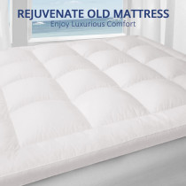 Deep Sleep Mattress Topper Soft Comfort White 500gsm King Size - W180 x L200 cm