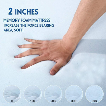 Deep Sleep Memory Foam (Visco) Mattress Topper Height of 5 cm With Removable Knitted Fabric Cover (Queen - 160 x 190)