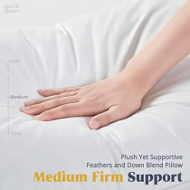 Deep Sleep Press Pillow - Size 48 Cm X 70 Cm Outer Cover: 100% Microfiber Filling: 100% Hollow Fiber Soft Feel Color White (Pack of 6)