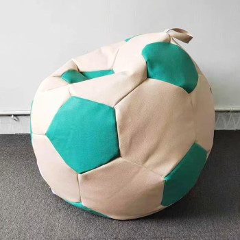 Deep Sleep Soccer Bean Bag, Leather Durable Double Stitched Material Sturdy Zippers, Ideal for Teenagers Pvc Leather Large Football Bean Bag DS-BBFB-03