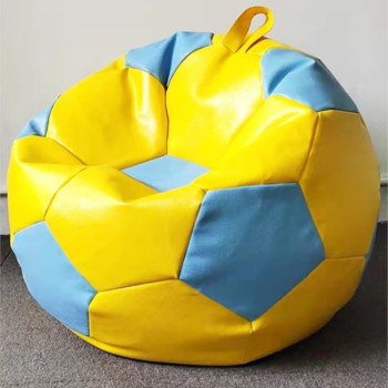 Deep Sleep Soccer Bean Bag, Leather Durable Double Stitched Material Sturdy Zippers, Ideal for Teenagers Pvc Leather Large Football Bean Bag DS-BBFB-04