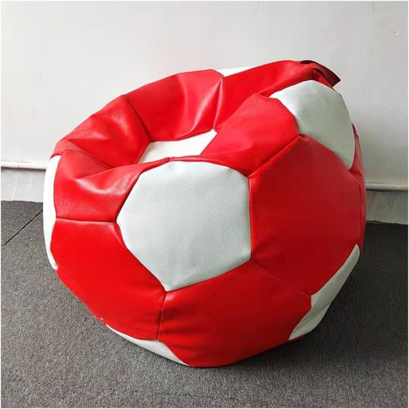 Deep Sleep Soccer Bean Bag, Leather Durable Double Stitched Material Sturdy Zippers, Ideal for Teenagers Pvc Leather Large Football Bean Bag DS-BBFB-04