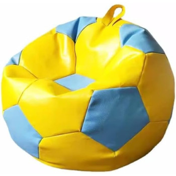 Deep Sleep Soccer Bean Bag, Leather Durable Double Stitched Material Sturdy Zippers, Ideal for Teenagers Pvc Leather Large Football Bean Bag DS-BBFB-02