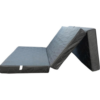 Deep Sleep Tri-Fold Foam Mattress, Foldable Bed Mattress with Washable Cover, Non-Slip Bottom Camping Floor Mattress Guest Bed for Camping, Dark Gray (180x90x10cm)