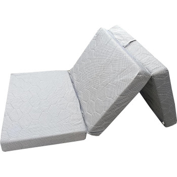 Deep Sleep Tri-Fold Foam Mattress, Foldable Bed Mattress with Washable Cover, Non-Slip Bottom Camping Floor Mattress Guest Bed for Camping, Light Gray (180x90x10cm)