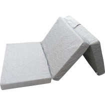 Deep Sleep Tri-Fold Foam Mattress, Foldable Bed Mattress with Washable Cover, Non-Slip Bottom Camping Floor Mattress Guest Bed for Camping, Light Gray (180x90x10cm)