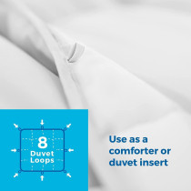 Deep Sleep White Stripe Microfiber Quilt 85 Gsm White (Full - W 200 x L 200)