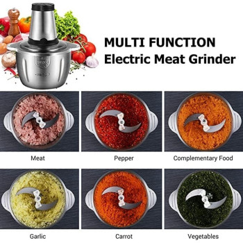 Electric Meat Grinder, Food Processor 3.5L Stainless Steel Meat Blender Food Chopper for Meat, Vegetables, Fruits and Nuts with 4 Large Sharp Blades, 850W High