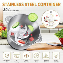 Electric Meat Grinder, Food Processor 3.5L Stainless Steel Meat Blender Food Chopper for Meat, Vegetables, Fruits and Nuts with 4 Large Sharp Blades, 850W High