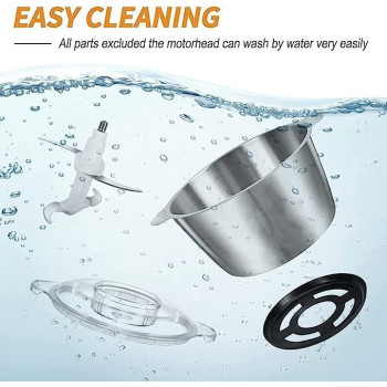 Electric Meat Grinder, Food Processor 3.5L Stainless Steel Meat Blender Food Chopper for Meat, Vegetables, Fruits and Nuts with 4 Large Sharp Blades, 850W High