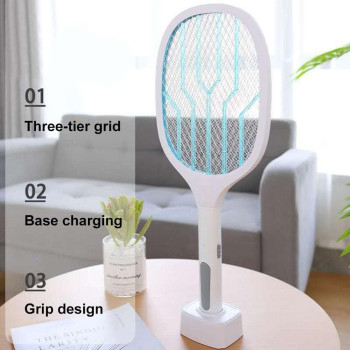 Electric Mosquito Killer, Instant Fly Swatter USB Rechargeable Racket, Bug Zapper for Indoor and Outdoor - Fly Killer USB Rechargeable Fly Zapper Indoor Safe