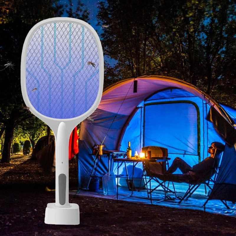Electric Mosquito Killer, Instant Fly Swatter USB Rechargeable Racket, Bug Zapper for Indoor and Outdoor - Fly Killer USB Rechargeable Fly Zapper Indoor Safe