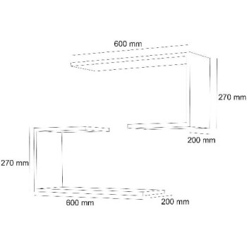 Epikasa Cleopatra Shelf Black - 60 x 20 x 54 cm