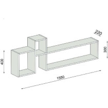 Epikasa Olivia White Shelf - 155 x 22 x 55 cm