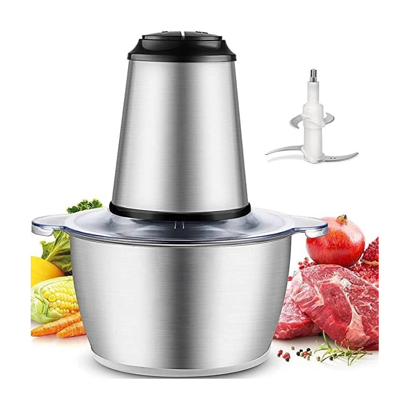 Food Chopper, 3L Stainless Steel Electric Meat Chopper With Bi-Level Blades, 4 Speed Levels, 300W Multi Food Chopper For Meat, Vegetables, Fruits And Nuts