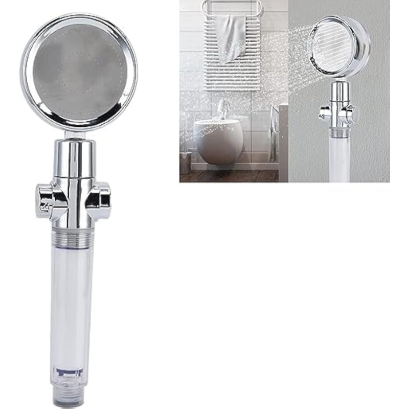 High Pressure Shower Heads, Unique Propeller Drive Design 360 Rotation Water Saving Mode Propeller Operated Shower Head for Water Saving (Golden Fan Shower)