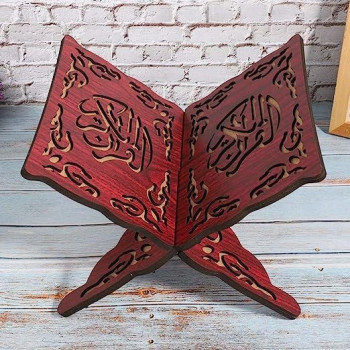 Holy Book Stand Holder Foldable Wooden Book Stand Prayer Book Holder Muslim Bookshelf Vintage Book Stand Rihal Display Rack Quran Stand