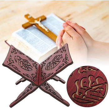 Holy Book Stand Holder Foldable Wooden Book Stand Prayer Book Holder Muslim Bookshelf Vintage Book Stand Rihal Display Rack Quran Stand