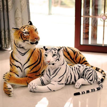 Huge Prone Tiger Plush Toy Big Tiger Plush Doll Simulation Animal Vivid Lifelike Tiger for Boy Large Tiger Doll - TC-26987