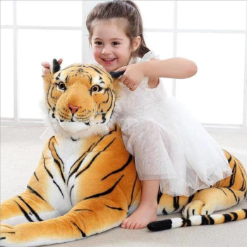 Huge Prone Tiger Plush Toy Big Tiger Plush Doll Simulation Animal Vivid Lifelike Tiger for Boy Large Tiger Doll - TC-26987