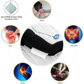 Knee Pillow for Side Sleepers Orthopedic Wedge Contour Leg Pillows Memory Foam for Back Hip Leg Joint Pain with Removable Washable Cover (White)