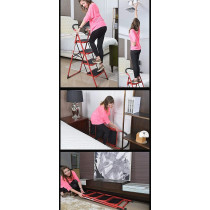 Ladder Fold Ladder Household Indoor Kitchen Living Room Portable Step Stools - Home Ladder Folding Domestic Stepladder Safety Multi-function (3 Step)