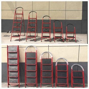 Ladder Fold Ladder Household Indoor Kitchen Living Room Portable Step Stools - Home Ladder Folding Domestic Stepladder Safety Multi-function (4 Step)
